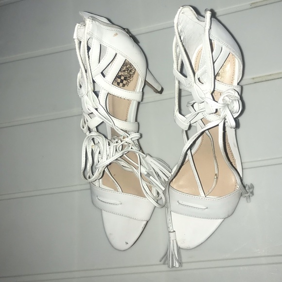 Vince Camuto White open toe Stilletos - Picture 2 of 7